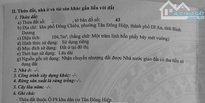 Bán đất sổ riêng đường nhựa 9m gần ngã 3 ông xã dĩ an.bd - 2