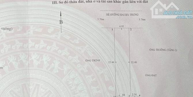 Bán đất mặt đường Hai Bà Trưng, An Biên, Lê Chân,  161m2, 22 tỷ.
