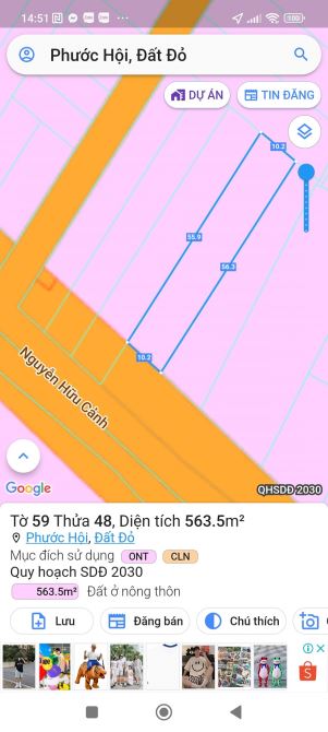 Bán đất mặt tiền đường Tỉnh Lộ 44B, Phước Hội - Đất Đỏ , BRVT