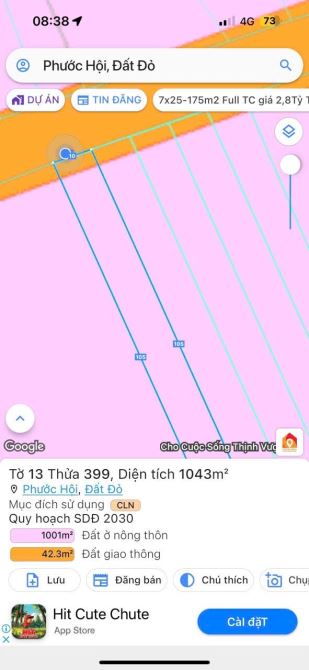 1043m PHƯỚC HỘI - ĐẤT ĐỎ - BRVT; CÁCH BIỂN PHƯỚC HẢI 3KM 🌈GIÁ 2TỶ6 - 1