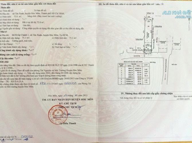 HẠ GIÁ - Cần Bán Căn Nhà Tại Tân Xuân HÓC MÔN TO HCM 72m2 SHR 580tr . - 3