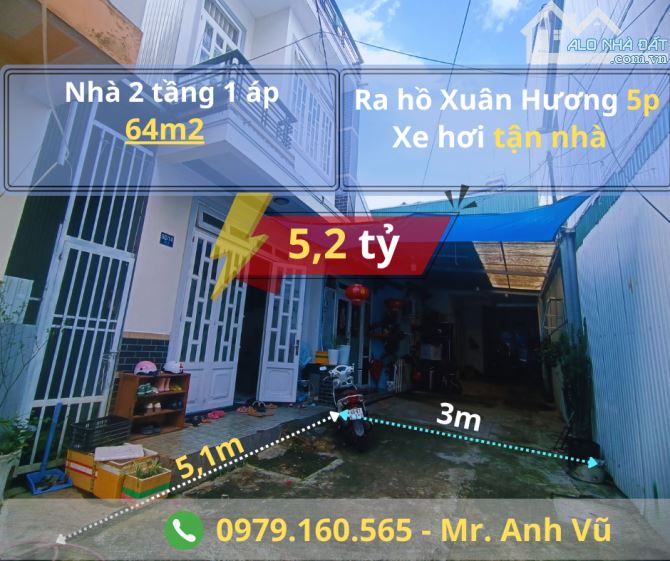 Hạ giá cần bán gấp nhà hẻm ô tô đường Đồng Tâm - 5,2 tỷ