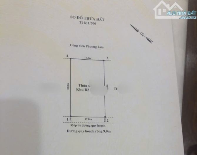 Bán lô đất BT tuyến 2 Lê Hồng Phong DT 510M Ngô Quyền Hải Phòng