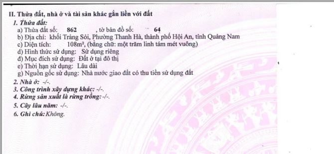 Chính chủ cần bán gấp lô đất đường Võ Văn Kiệt, Thanh Hà, Hội An