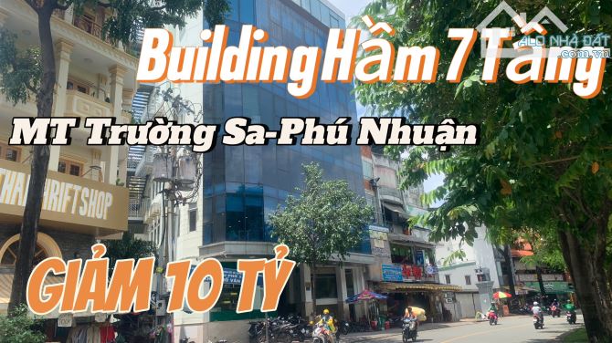 Bán gấp tòa nhà VP mặt tiền đường Trường Sa, P2, Phú Nhuận: 186m2(13x15m); Hầm 7 Tầng