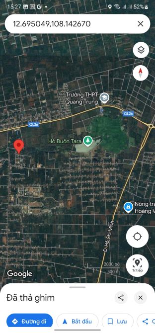 Đất thổ cư, view đẹp, 2300m2, 150m mặt đường, giáp tp Buôn Ma Thuột