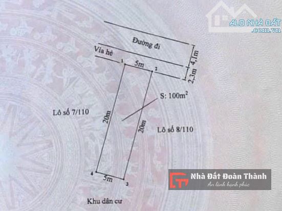 100m2 đất phân lô tuyến 2 Trung