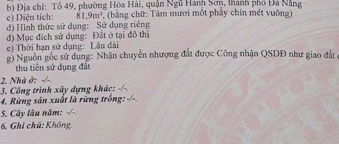 Bán đất mặt tiền đường 10,5m Nguyễn Duy Trinh - Hòa Hải, Ngũ Hành Sơn