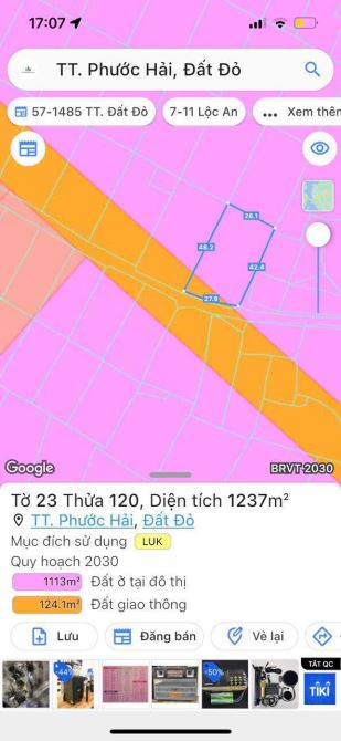 Bán lô đất cách 994c chỉ 500m TT Phước Hải giá chỉ 6tỷ x - 2