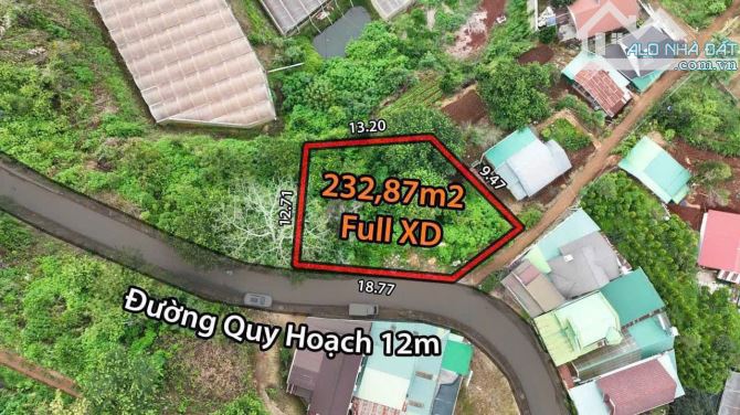 233m2 đất full thổ cư, đường nhựa 6m, gần Ql, tại Xuân Thọ- Đà Lạt. Giá chỉ 3,5 tỷ - 5