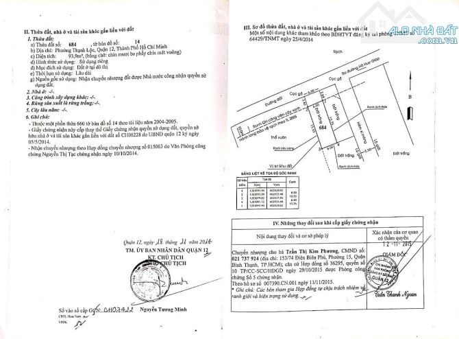 Đất MT kênh, thạnh lộc 37, DT: 6*19, giá 5.7 tỷ