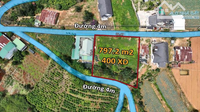 797m2 đã lên 400m2 thổ cư, đất bằng phẳng, view đẹp, sát Ql, tại Xuân Thọ- Đà Lạt