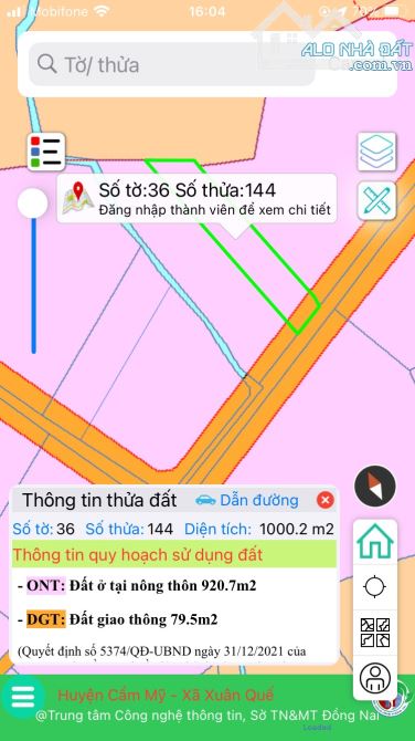 Bán 1000 m2 Khu dân cư hai mặt tiền trung tâm xã Xuân Quế, Cẩm Mỹ, Đồng Nai - 1
