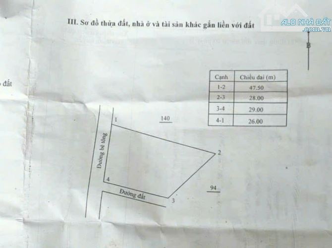 Đất  26x29/47 cách QL1A 550m, Khu phố 1- TT.Tân Minh, 2 mặt tiền - 1