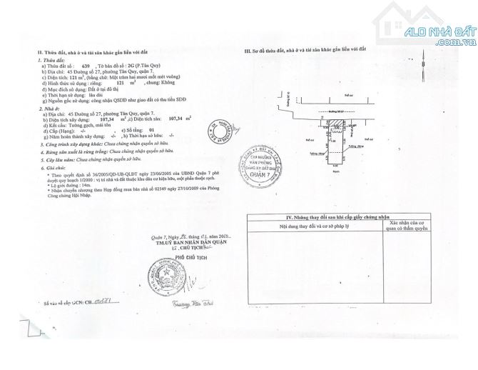 BÁN ĐẤT MẶT TIỀN ĐƯỜNG SỐ 27 PHƯỜNG TÂN QUY - DIỆN TÍCH 6.5M X 18M VỊ TRÍ ĐẸP