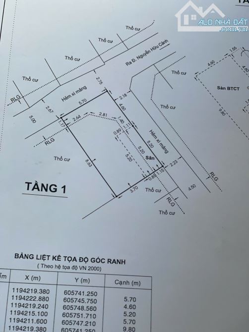 Bán nhà 183/23A Nguyễn Hữu Cảnh 5.7x10m 3 tầng 6.85 tỷ, gửi HH 1% - 2