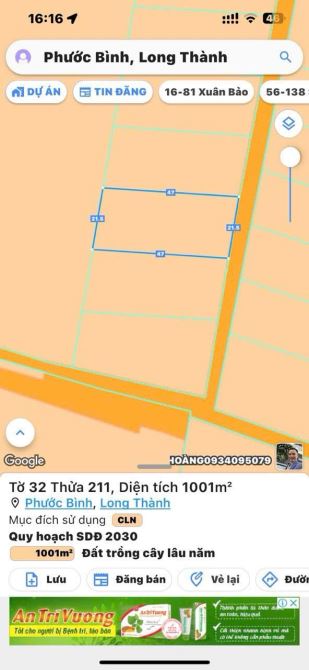 Phước Bình Long Thành  - Chính chủ gửi 3 lô liền kề góc 2mt - Đường ôtô điện 3F  - Có bán - 4