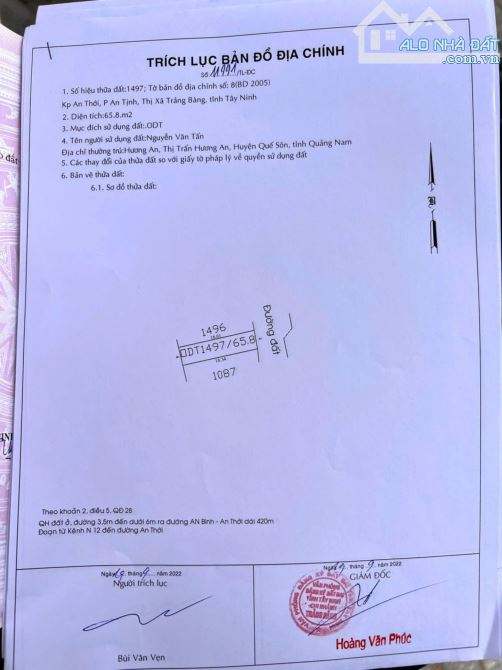 Bán căn nhà thị xã Trảng Bàng giá 845 triệu, diện tích 65,8m2, đường Quốc Lộ 22, SHR - 6