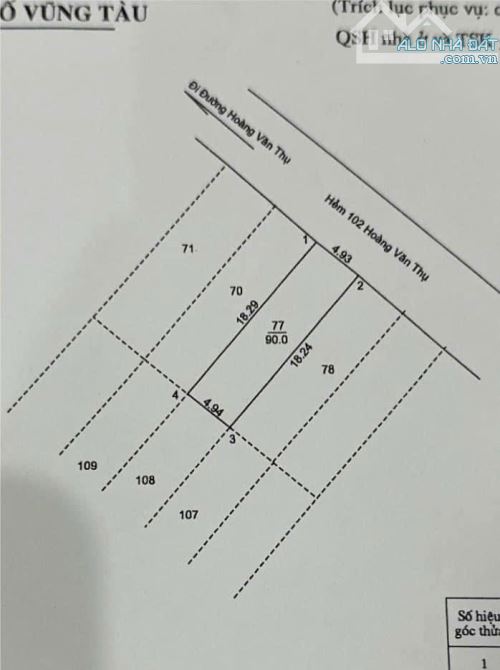 Chị chủ có việc gia đình cần bán lô đất 90m2 hẻm 102 hoàng văn thụ, p7, TP vũng tàu. - 1