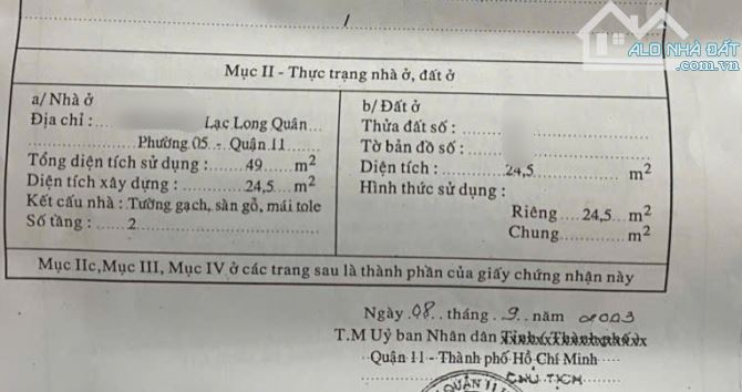 Bán Nhà Q11 DTSD 49m2 Chỉ 2.2 Tỉ