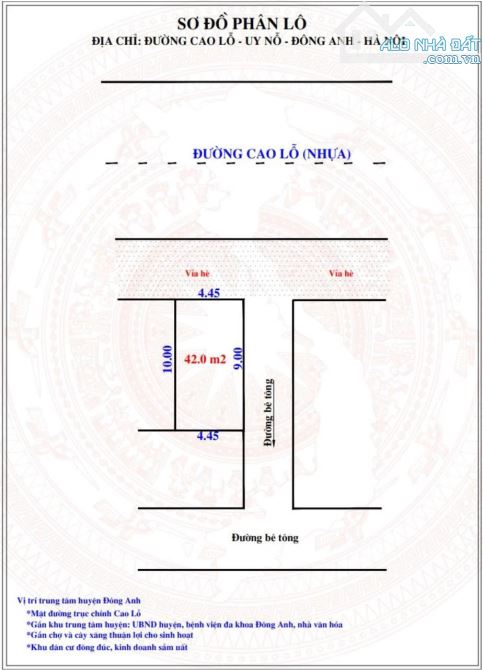 Đất mặt tiền Cao Lỗ, Đông Anh, Hà Nội