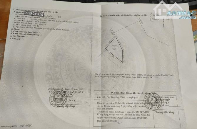 Nền đất góc 2 Mặt tiền đường 20m, KDC P7, Quận 8. DT 103,2m2, đất full thổ cư, XD tự do. - 1