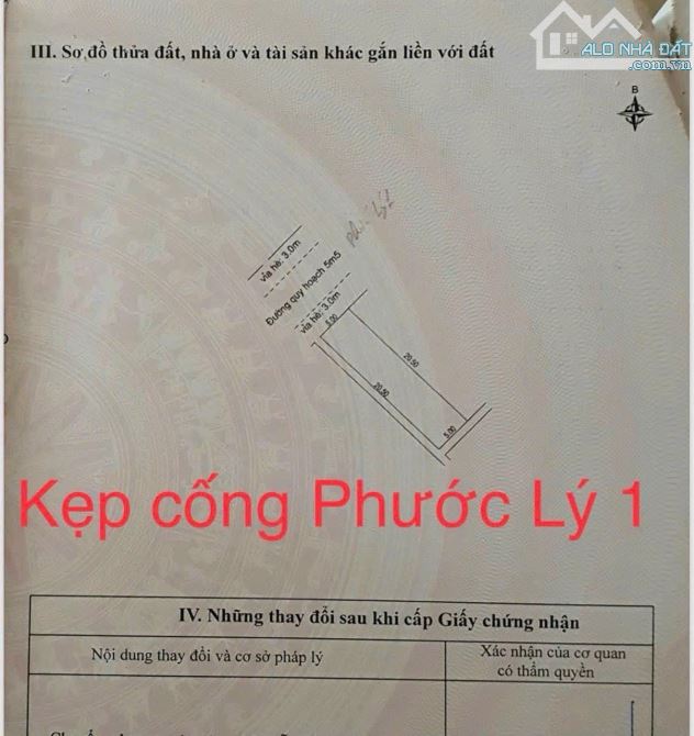 CẦN BÁN LÔ ĐẤT KHU PHƯỚC LÝ ( KẸP CỐNG ) SAU LƯNG BẾN XE - 1