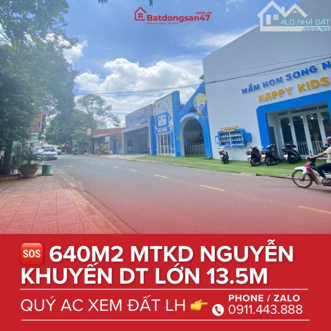 💥640M2 LÔ ĐẤT MTKD NGUYỄN KHUYẾN DT KHỦNG 13.5M X 47M