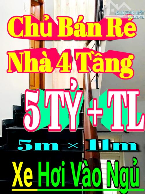 CHỦ BÁN RẺ NHÀ 4 TẦNG 🚘 Xe Hơi Vào Ngủ 🔥 5 TỶ + TL - Tặng Nội Thất #Phạm_Văn_Chiêu #Gò_V