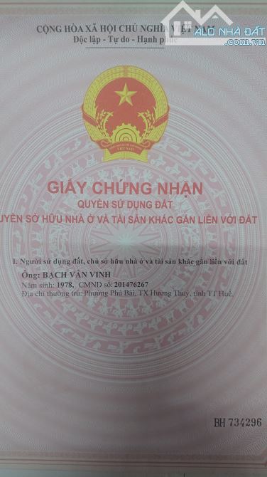 Cần bán lô đất rộng 10x20=200m2 giá 3,45 tỷ tại 9/901 Nguyễn Tất Thành, Phú Bài, Tp Huế