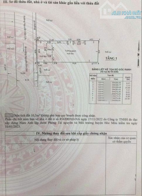 BÁN NHÀ MẶT TIỀN NGUYỄN HỬU CẦU, TRUNG CHÁNH, HÓC MÔN, (8x26) GIÁ 13.9T - 2