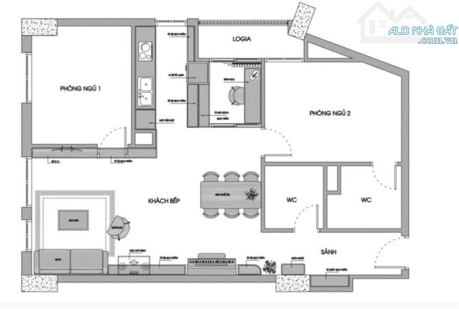 Bán căn hộ chung cư CC1 Hà Đô Parkside đường Khúc Thừa Dụ căn góc 79m2 + 1PN full đồ có lố - 2