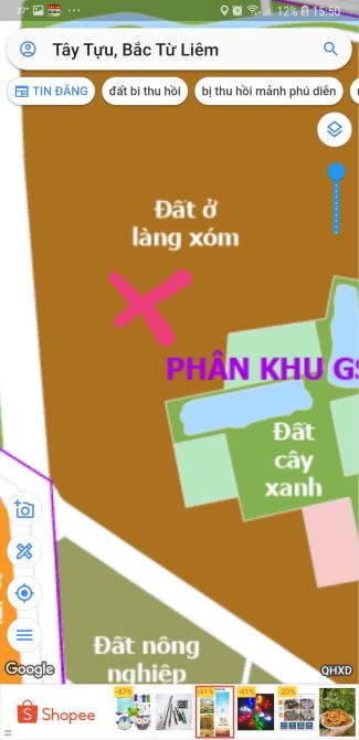 Bán 300m2 đất nông nghiệp tại phú diễn đã quy hoạch lên đất ở giá 10 triệu 1m2