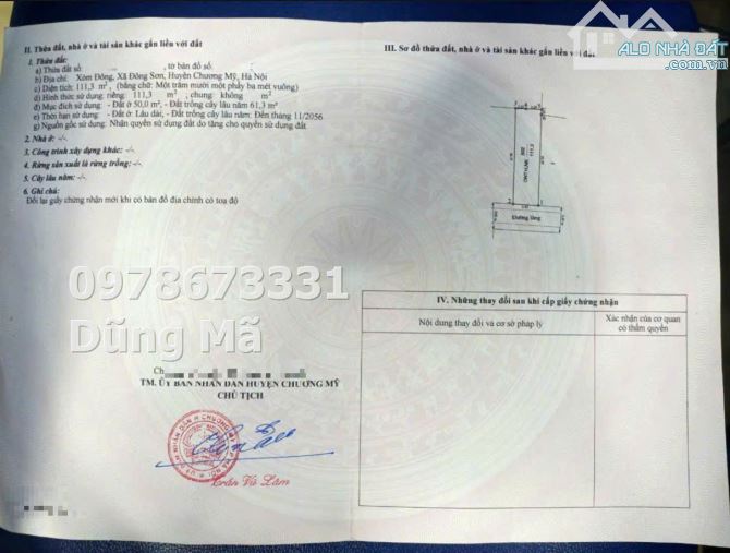 SIÊU PHẨM ĐẦU TƯ GIÁ RẺ GẦN CHỢ D/T:111,3M TẠI ĐÔNG SƠN-CHƯƠNG MỸ - 1