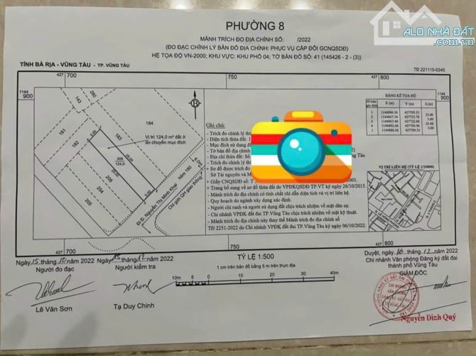 Bán lô đất S=124m2 5x25m BHR, hẻm ô tô Nguyễn Thị Minh Khai, Vũng Tàu. Giá 8,6 tỉ