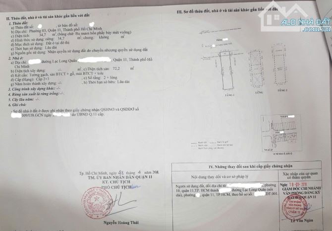 BÁN NHÀ RIÊNG P3, Q.11, HẺM THẲNG VÀ RỘNG 7M, DIỆN TÍCH NHÀ 34.7 M2, NHÀ ĐẸP, GIÁ RẺ - 2