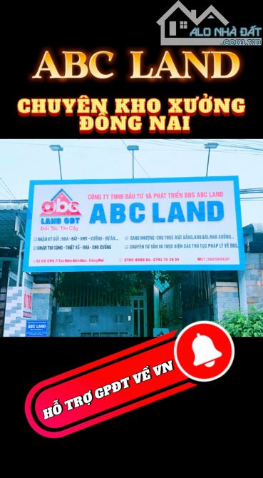 Cho thuê nhà xưởng 1Ha1 ( 11.000M2 ) còn mới gần KCN Sông Mây ngã 3 Trị An Trảng Bom ĐN Gi