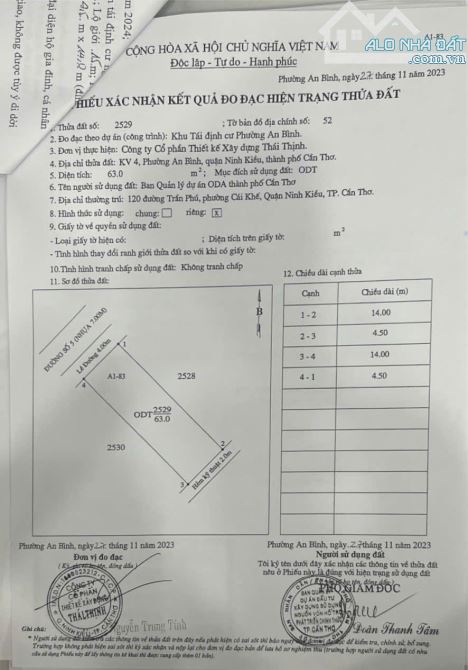 Bán đất khu dự án tái định cư an bình quận ninh kiều cần thơ - 2