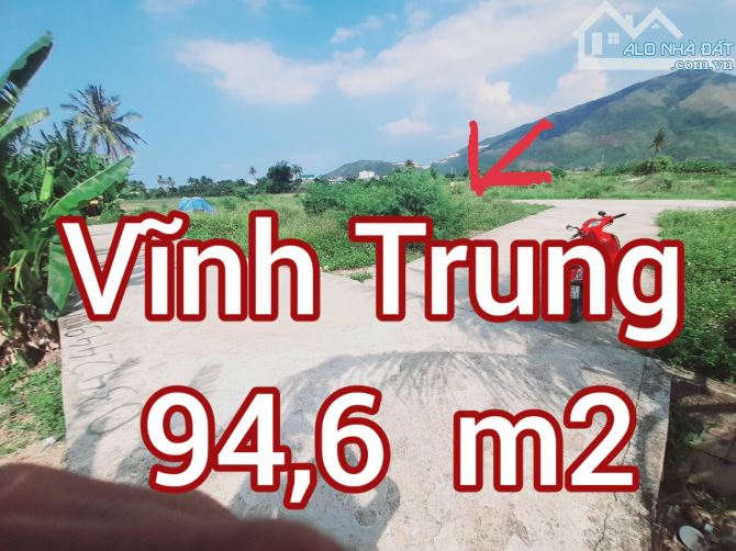 "Bán đất thổ cư Vĩnh Trung, Nha Trang đường bê tông 4m. Gần khu dân cư.   - 94,6 m2 thổ cư