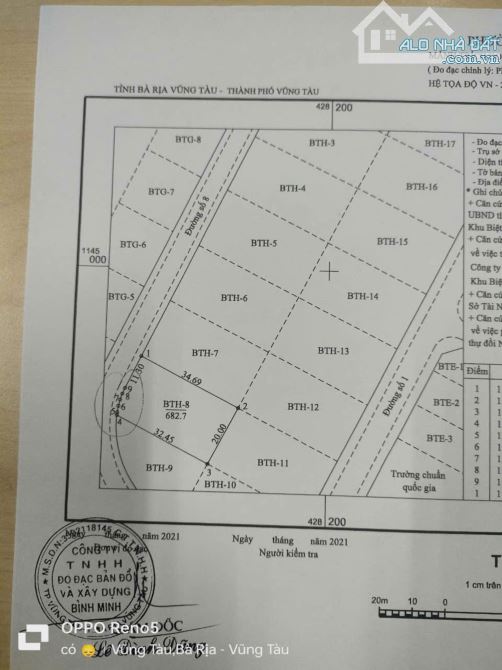 Bán đất Biệt thự S=682m2 khu dân cư đẳng cấp nhất tại Phố Thi Sách, TP Vũng Tàu. Giá 38 tỉ