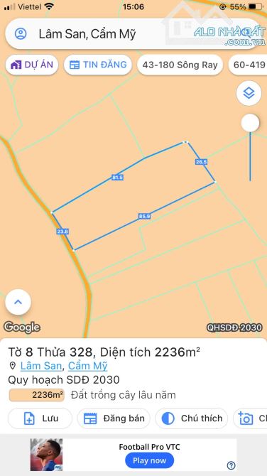 BÁN ĐẤT VUỜN LÂM SAN CẨM MỸ ĐỒNG NAI, DT 5.6 SÀO GÍA 410TR/SAO
