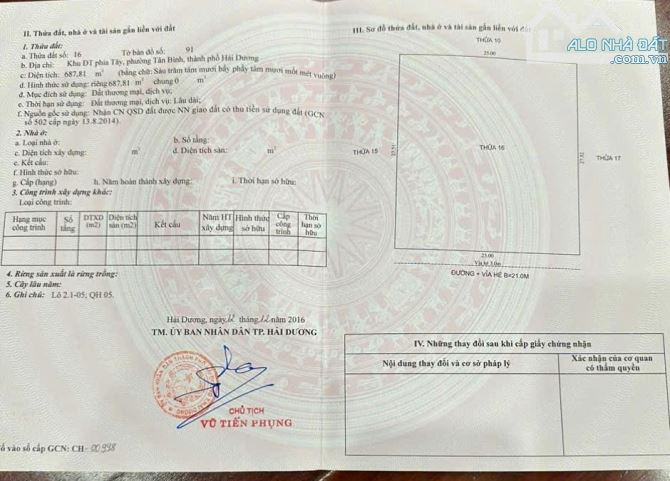 Đất Hỗn Hợp Thương Mại Đường Đào Tấn