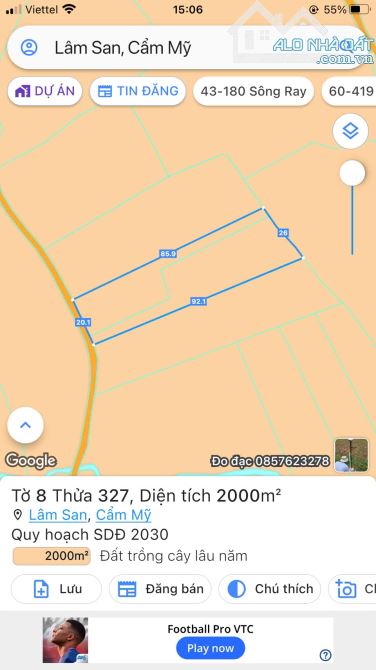 BÁN ĐẤT VUỜN LÂM SAN CẨM MỸ ĐỒNG NAI, DT 5.6 SÀO GÍA 410TR/SAO - 1