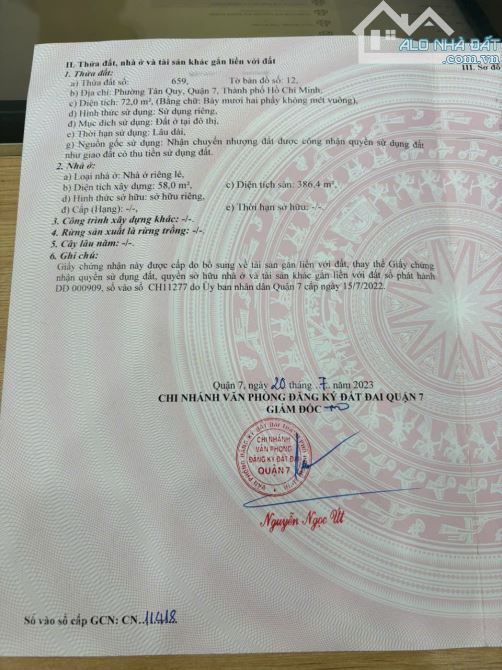 Bán CHDV  6 tầng Đường 11 Phường tân kiểng Q7, dòng tiền 60tr/tháng - 1