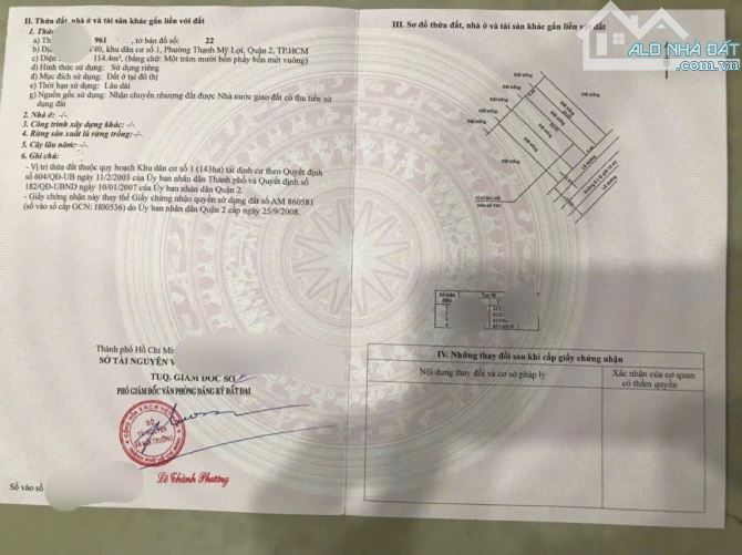 Bán đất đường ô tô phường Thạnh Mỹ Lợi Quận 2 giá 11,2 tỷ - 1