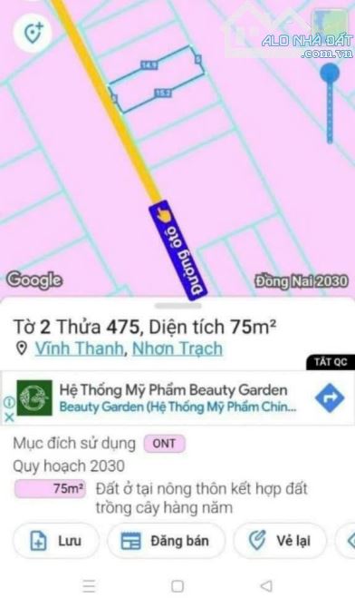 Bán đất 75m2 sổ riêng full thổ cư đường ô tô cách phà cát lái quận 2 cũ 8km - 2