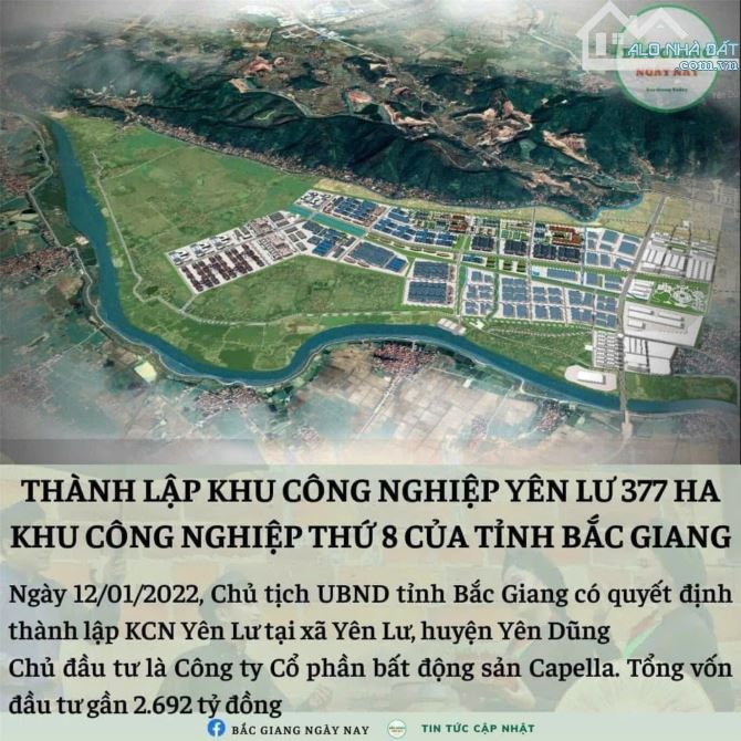 Đất ven kcn yên lư yên dũng bắc giang . diện tich 100m2 . mặt tiên 7m . giá 1ty 2 - 3