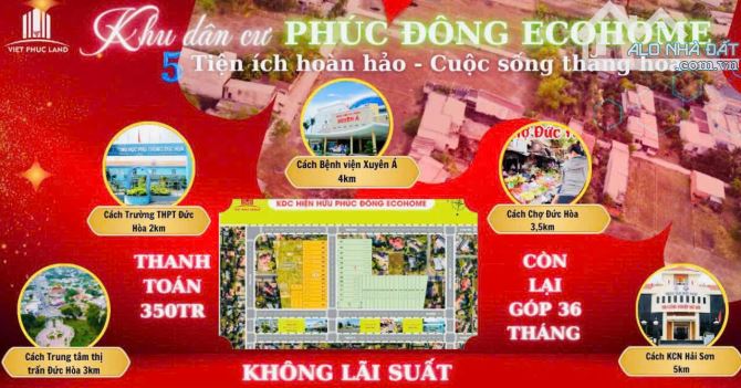 ĐẤT ĐỨC HOÀ ĐÔNG ĐỨC HOÀ LONG AN:6X 38(221M2) GIÁ   TRẢ TRƯỚC:385 TR