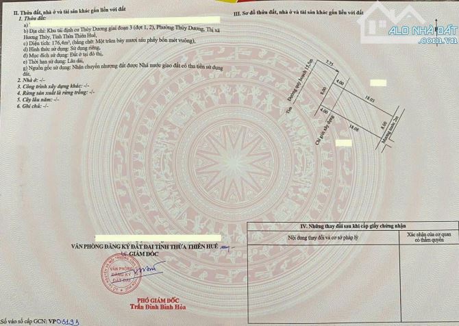 ĐẤT MẶT TIỀN LƯU NHÂN CHÚ, KQH THỦY DƯƠNG 3 CÁCH AEON 1,5KM - 5,9XX TỶ - 2