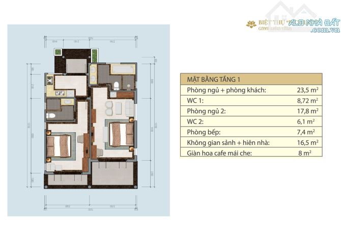 CẮT LỖ GẤP CHỦ BÁN BIỆT THỰ BÍCH LIÊN CHỈ 4.6 TỶ SẴN SỔ ĐỎ - 4